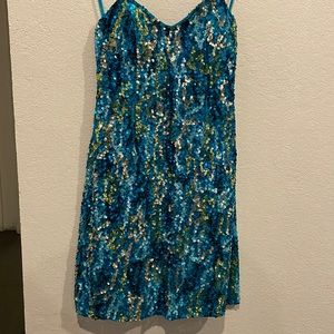 Sequence strapless dress